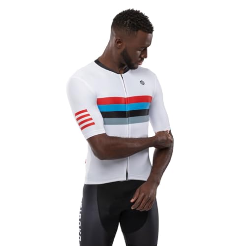 SIROKO Maillot Manga Corta Ciclismo M2 Westfalia Blanco Hombre