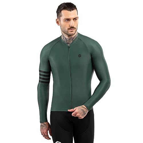 SIROKO Maillot Manga Larga Ciclismo M2 Gravel Verde Militar Hombre