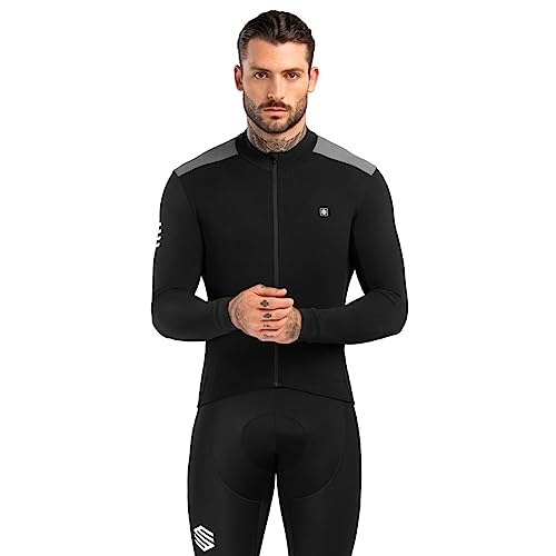 SIROKO Maillot térmico ciclismo M4 Fleet Moss Negro Hombre