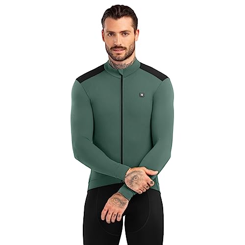 SIROKO Maillot térmico Ciclismo M4 Volta Verde Militar Hombre