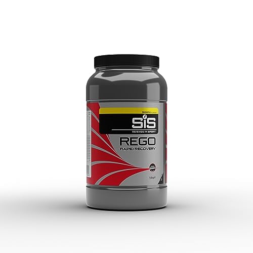 SiS Science In Sport REGO bebida de recuperación rápida, Proteína en polvo Post-Entrenamiento, Sabor Banana, 20 gr Proteína 32 Porciones, bote de 1.6kg