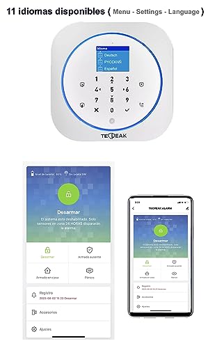 Sistema de Alarma doméstica inalámbrica, TecPeak Kit de Alarma WiFi/gsm con Seguridad Sirena Proporciona un Modo Altamente eficaz para Proteger tu hogar y Oficina