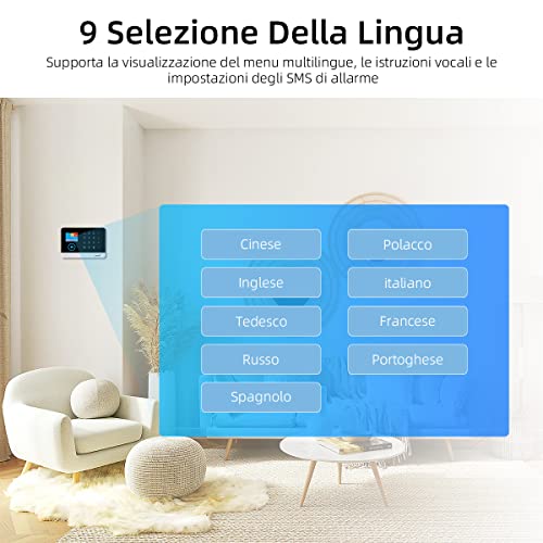 Sistema de Alarma doméstica inalámbrica,17 Piezas gsm WiFi Sistema Completo de Alarma antirrobo,Sirena de Alarma con PIR, Sensor de Puerta y Ventana, Control Remoto para apartamento,Garaje, Oficina