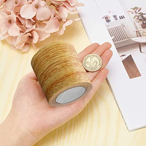 SJUNJIE Cinta adhesiva impermeable para reparación de arañazos, efecto de madera de imitación para muebles del hogar, sello de gabinete, mesa de piso y sillas fronteras decorativas (5.7x4.57cm)