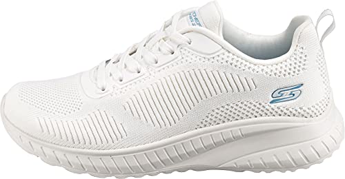 Skechers Bobs Squad Chaos Face Off, Zapatillas de Deporte Mujer, Blanco, 38 EU