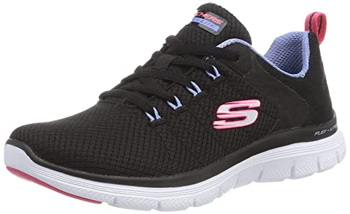 Skechers Flex Appeal 4.0 Maneras Elegantes, Zapatillas Mujer, Black Mesh/Multi Trim, 38.5 EU