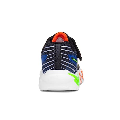 Skechers Flex-Glow Bolt, Zapatos Deportivos Niños, Black Synthetic / Textile / Blue, Lime, & Ora, 35.5 EU