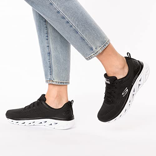 Skechers GLIDE-STEP SPORT NEW FACETS, Zapatillas para Mujer, Black Mesh/ White Trim, 39 EU