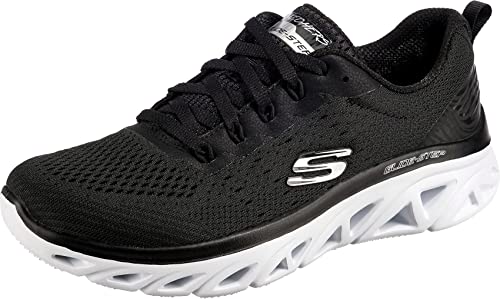 Skechers GLIDE-STEP SPORT NEW FACETS, Zapatillas para Mujer, Black Mesh/ White Trim, 39 EU