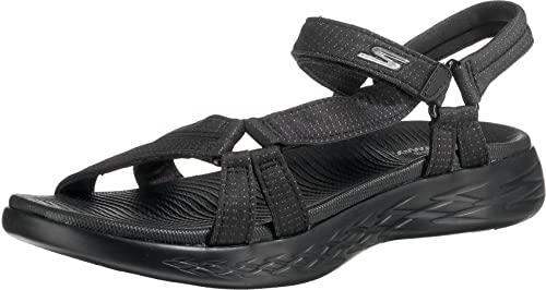 Skechers On-The-Go 600 Brilliancy, Sandalias atléticas Mujer, Black, 39 EU