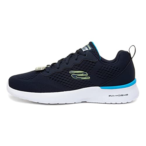 Skechers Skech-Air Dynamight Tuned Up, Zapatillas de Deporte Hombre, Navy Engineered Mesh PU Lime Trim, 44 EU