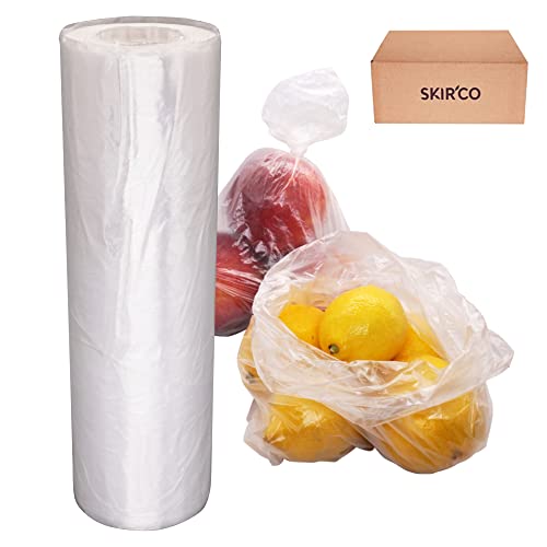 SKIR'CO (600 piezas) Bolsas de plástico transparente de 25 x 40 cm, aptas para alimentos, bolsas de polietileno de alta densidad en rollo, bolsas de congelador