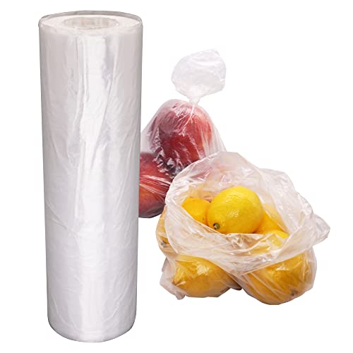 SKIR'CO (600 piezas) Bolsas de plástico transparente de 25 x 40 cm, aptas para alimentos, bolsas de polietileno de alta densidad en rollo, bolsas de congelador