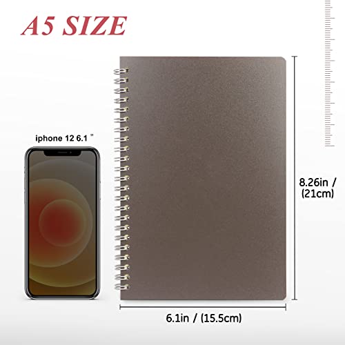 Skycase A5 Spiral Notebook, 4 Pack Hardcover 21.1 x 14.5 cm Notebook Ruled Lined Journal Notebook 80 Sheets(160 Pages)/Per Pack for Student Office School Supplies