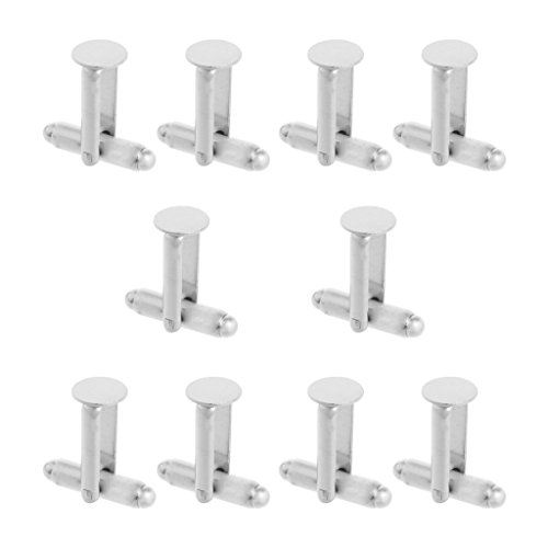 Skyllc® 10 unids 10mm DIY Simple Ronda Flatback Pad en Blanco Gemelos Camisa de los Hombres Gemelos Joyería Haciendo Resultados Accesorios (Plata)