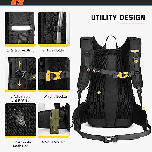 SKYSPER 15L/20L Mochilas para Ciclismo Ultraligero con Funda para Casco Mochila de Hidratación Impermeable Mochila de Bicicleta Mochila Deportiva Hombre Mujer para MTB Deportes al Aire Libre