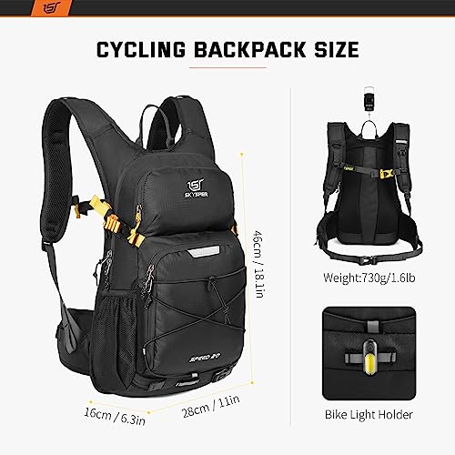 SKYSPER 15L/20L Mochilas para Ciclismo Ultraligero con Funda para Casco Mochila de Hidratación Impermeable Mochila de Bicicleta Mochila Deportiva Hombre Mujer para MTB Deportes al Aire Libre