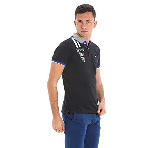 Slam E68 Camisa de Polo, Navy, L para Hombre