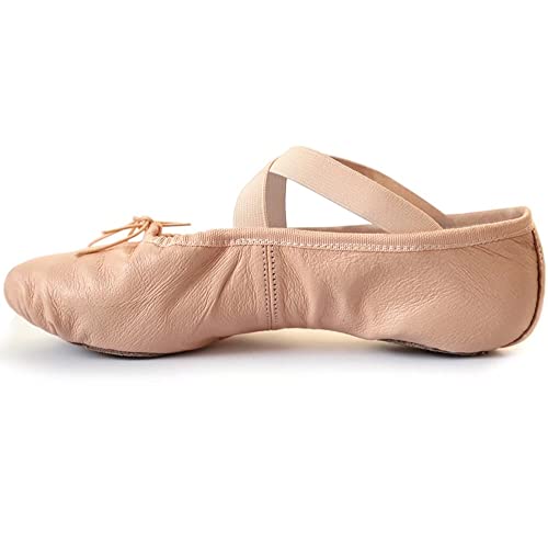 s.lemon Zapatillas de Ballet Cuero Zapatos de Danza Ballet para Niñas Mujeres Rosa 40