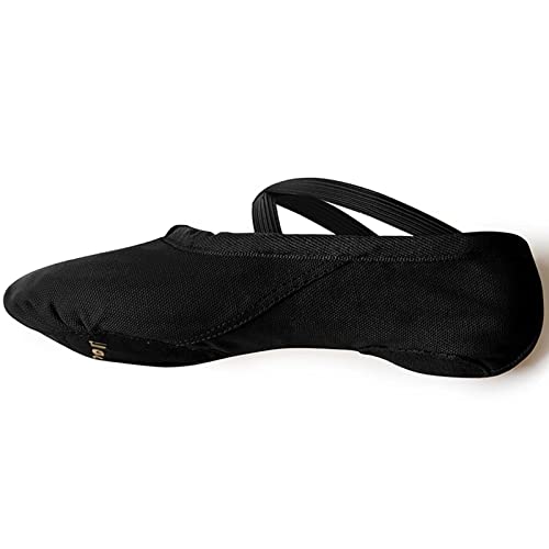 s.lemon Zapatillas de Ballet,Lona Suela Partida Principiantes Danza Zapatos Ballet Zapatos para Niños Adulto Negro (38 EU)