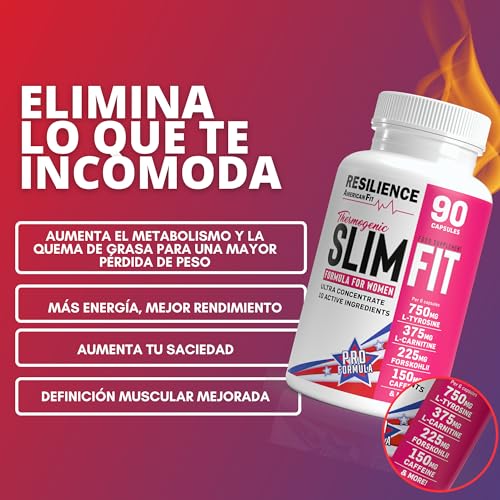 Slim Fit|Termogenico|90 Capsulas|Quemagrasas potente para adelgazar|L carnitina|Termogenicos Potentes|Cafeina|Garcinia cambogia|Quemagrasas Potente Para Adelgazar Hombre|Quemador de grasa