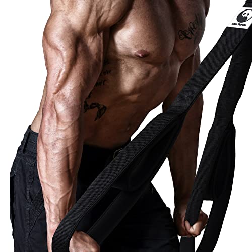 Slim Panda Cuerda Triceps, Extra Largo Agarr Cuerda Triceps a Bajar, Cuerda de Extensión de Tríceps Dos en Uno para Bandas de Resistencia, Musculación, Entrenamiento de Fuerza, Negro