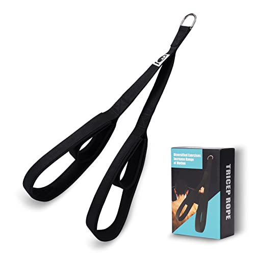 Slim Panda Cuerda Triceps, Extra Largo Agarr Cuerda Triceps a Bajar, Cuerda de Extensión de Tríceps Dos en Uno para Bandas de Resistencia, Musculación, Entrenamiento de Fuerza, Negro