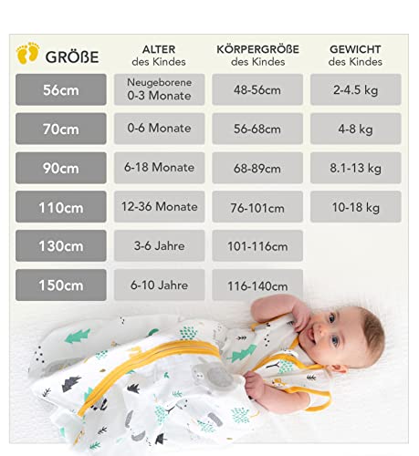 Slumbersac Saco de dormir niño 150 cm Canguro 1.0 Tog | Saco de dormir niños 6-10 años | Saco de dormir niño ligeramente para el verano