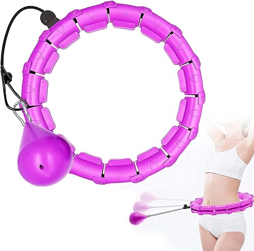 Smart Hula Ring Hoop Aros de Fitness Abdominal 26 Segmentos Ajustable Masaje de Neumáticos no se Cae para Adultos Principiante Perder Peso y Quemar Calorías