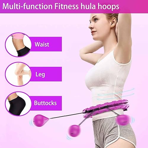 Smart Hula Ring Hoop Aros de Fitness Abdominal 26 Segmentos Ajustable Masaje de Neumáticos no se Cae para Adultos Principiante Perder Peso y Quemar Calorías