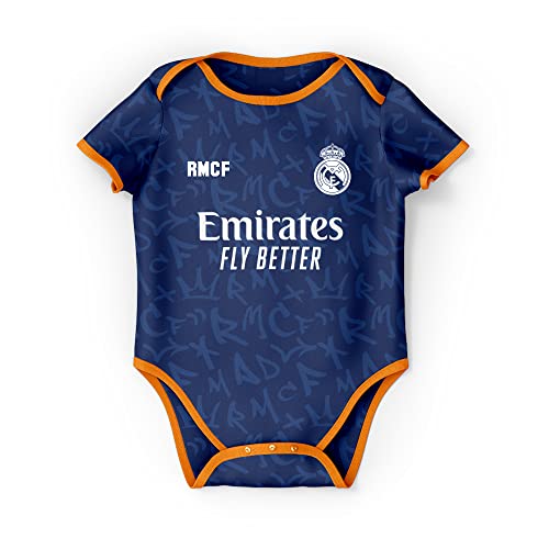 smartketing Body Oficial Segunda equipación Real Madrid C.F, Bebés Unisex, Azul, 6