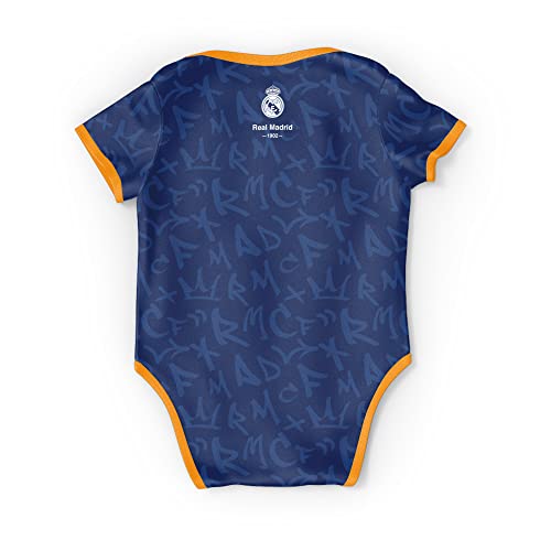 smartketing Body Oficial Segunda equipación Real Madrid C.F, Bebés Unisex, Azul, 6