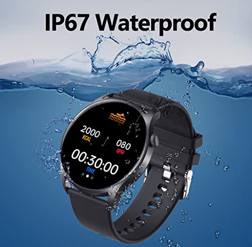 Smartwatch Hombre, 1,3” Impermeable IP68 Reloj Inteligente Mujer, Pulsera Actividad Inteligente para Deporte con Podómetro, Bluetooth 5.0 Smartwatch para Women Men niños para iOS Android (Negro)