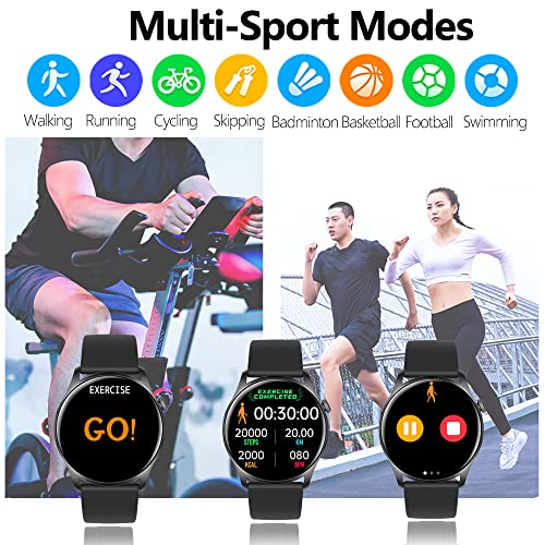 Smartwatch Hombre, 1,3” Impermeable IP68 Reloj Inteligente Mujer, Pulsera Actividad Inteligente para Deporte con Podómetro, Bluetooth 5.0 Smartwatch para Women Men niños para iOS Android (Negro)