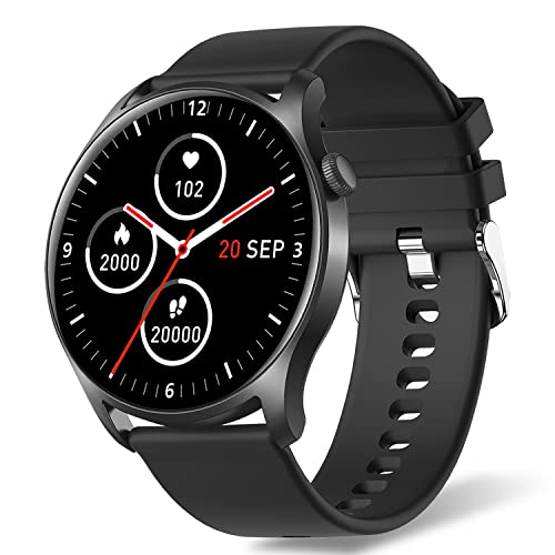 Smartwatch Hombre, 1,3” Impermeable IP68 Reloj Inteligente Mujer, Pulsera Actividad Inteligente para Deporte con Podómetro, Bluetooth 5.0 Smartwatch para Women Men niños para iOS Android (Negro)