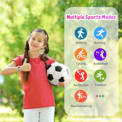 Smartwatch Niños Reloj Inteligente Niña: Pulsera Actividad Niño Niña con Pulsometro Podometro Presion Arterial Calorias Deportivo Smart Watch IP68 Impermeable Reloj Digital para Android iPhone