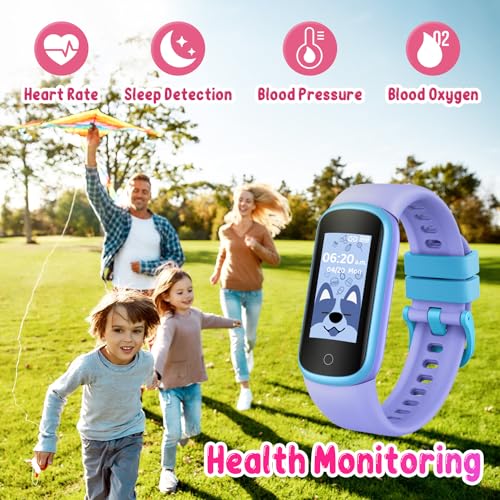 Smartwatch Niños Reloj Inteligente Niña: Pulsera Actividad Niño Niña con Pulsometro Podometro Presion Arterial Calorias Deportivo Smart Watch IP68 Impermeable Reloj Digital para Android iPhone