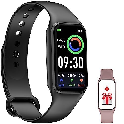 Smartwatch, Reloj Inteligente Hombre Mujer - Oxímetro (SpO2) Caloría Podómetro Sueño Pulsometro, iP68 Impermeable Pantalla de 1,47", Pulsera Actividad Compatible con Teléfonos Android e iOS (2 Correa)