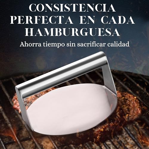 Smasher Hamburguesa - Prensa para Hamburguesas de Acero Inoxidable - Aplastador de Hamburguesas Profesional Antiadherente