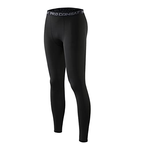 Smatstyle Pantalones de Compresión para Hombre Secado Rápido Mallas Pantalones Deportivos de Entrenamiento Hombre Leggings Deporte Mallas de Correr Pantalones de Base Layer Tights (S, Negro)