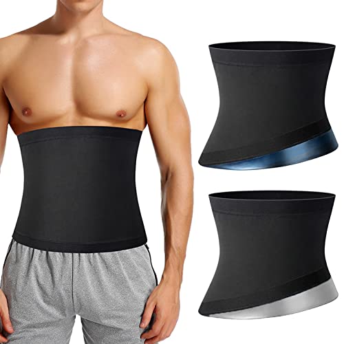 Smavles Faja Reductora Adelgazante Multifuncional, 2Pcs Fajas Reductoras Abdomen Hombre Efecto Sauna Fitness Gimnasio Fajas Deportivas para Lumbar Hombre Waist Trainer de Sudoración