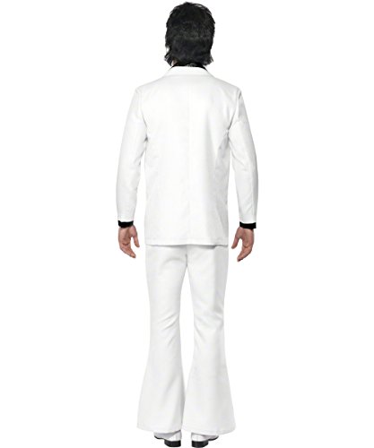 Smiffy's 39427L - Disfraz de años 70s retro para hombre, color blanco, talla L