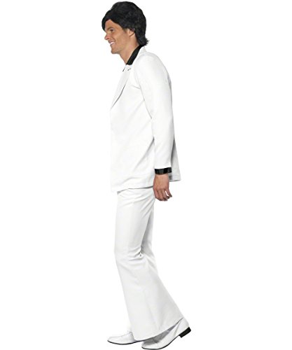 Smiffy's 39427L - Disfraz de años 70s retro para hombre, color blanco, talla L