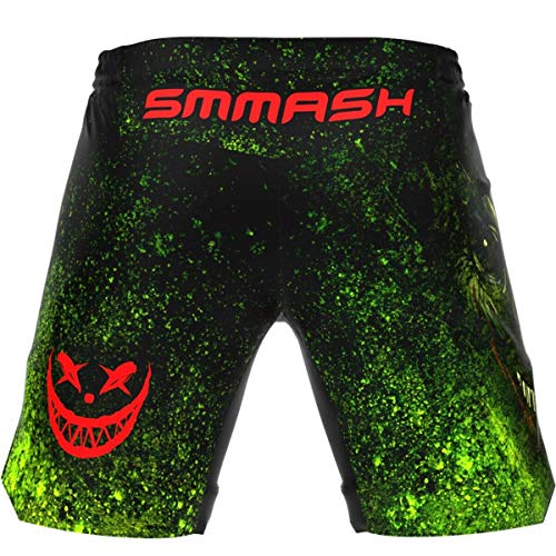 SMMASH Pantalones de Deportes para Hombre Ultraligero, Mallas Deporte Cortos MMA Boxeo Fitness, Shorts MMA BJJ Grappling Krav Maga, Transpirable y Antibacteriano