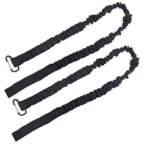 SNAGAROG 2 Pzs Kayak Paddle Leash, 90-150 cm Correas Elástica para Remo de Kayak con Mosquetón, Correa de Remo, Leash para Sup, Paddle de Kayak, Remos de Canoa, Accesorio de Soporte Bastones de Pesca