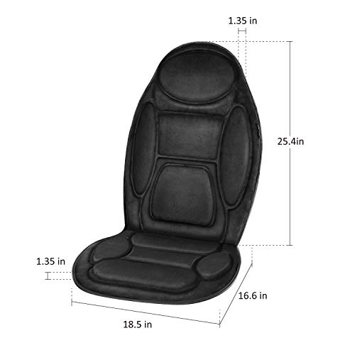 Snailax Masajeador de Asiento con Memoria de Form- Masajeador de Espalda con Función de Calor y Vibración, Cojín de Asiento Masajeador con 5 Modos de Masaje para la Oficina, Regalos para Hombres