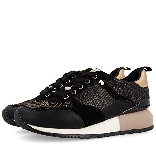 Sneakers Negras y Doradas para Mujer ANZAC