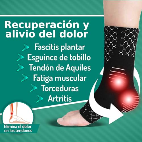 SNICPIK 2 unidades - Tobillera para esguince de tobillo - Tobillera fascitis plantar - Tobillera deportiva estabilizadora - Tobillera compresión deportiva - Tobillera para hombre y mujer. (M)