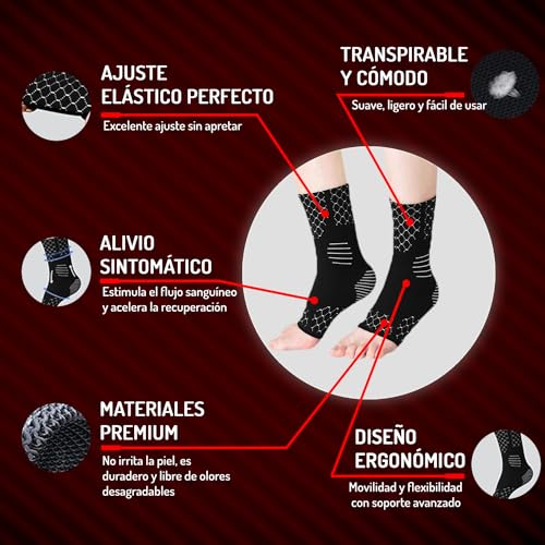 SNICPIK 2 unidades - Tobillera para esguince de tobillo - Tobillera fascitis plantar - Tobillera deportiva estabilizadora - Tobillera compresión deportiva - Tobillera para hombre y mujer. (M)