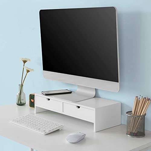 SoBuy BBF02-W Pantalla Soporte para Monitor, Soporte de Sobremesa, ergonómico para Universal Monitor, ES